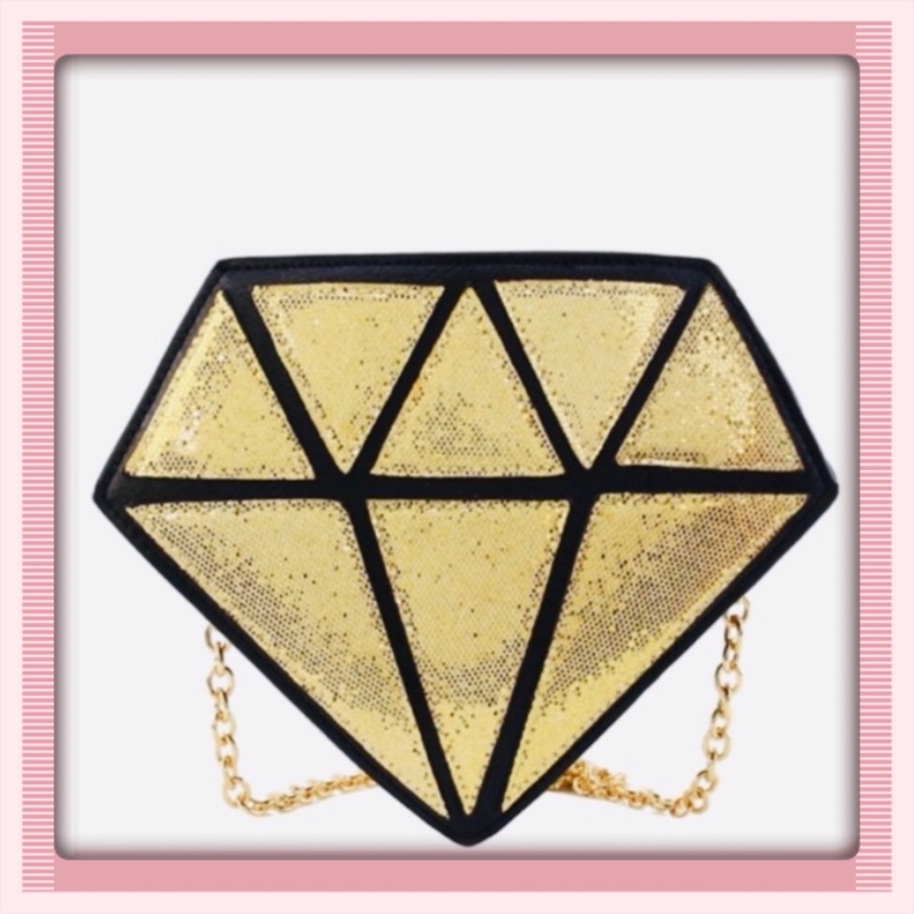 🛍Gold & Black Diamond Cross Body Bag